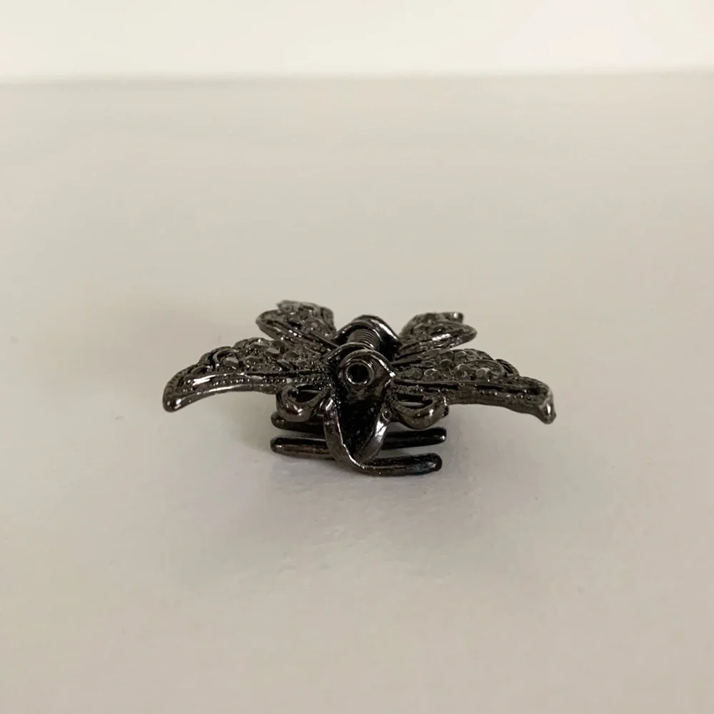 Gunmetal butterfly hair clip